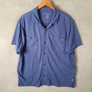 American Eagle Shirt Mens XXL Blue Super Soft Button Down Standard Fit Cotton